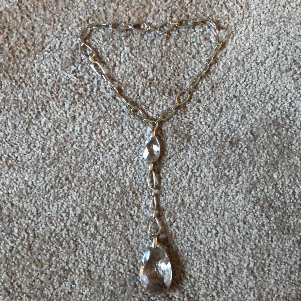 Rhodium crystal Swarovski necklace. Never worn